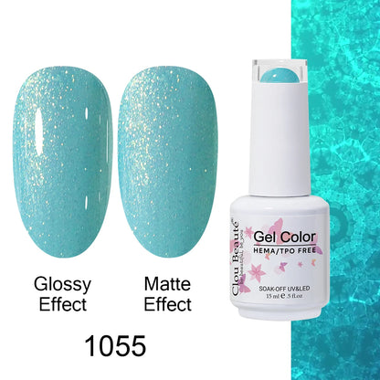 Clou Beaute Gel Nail Polish Neon Brown Royal Blue Red Green Pastal Nude Nail Art Varnishes Gel Lacquer Top Coat UV Gel Nail