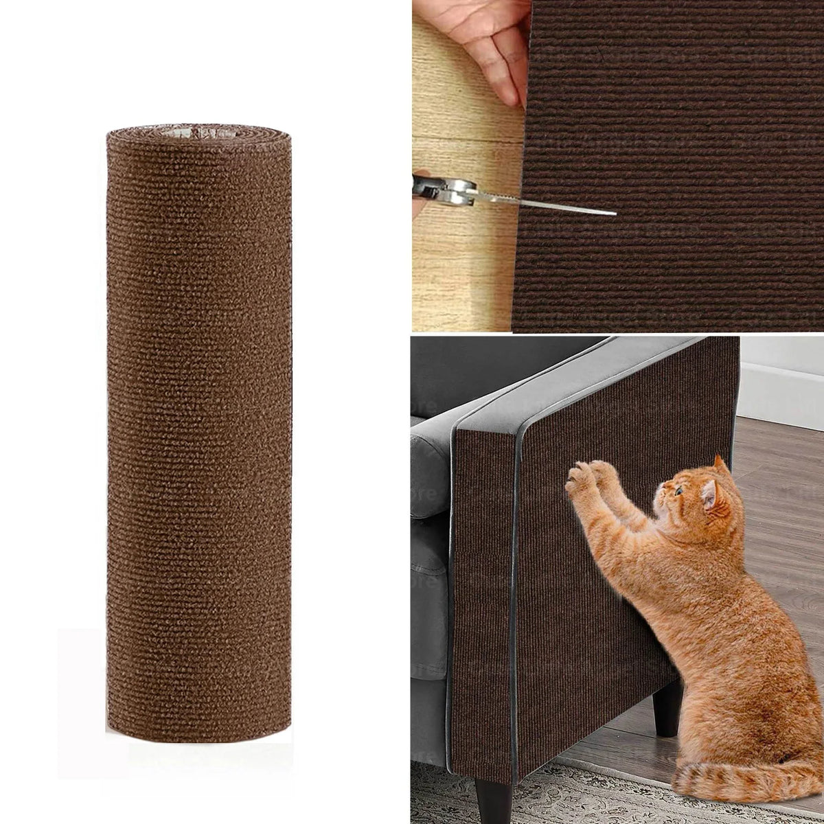 Självhäftande klösmatta för katt 40 × 300 cm – klippbart soffskydd i 7 färger