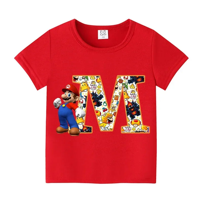 Barn T-shirt 100% Bomull – Tecknat Tryck Kortärm Unisex Casual Storlek 100–160cm