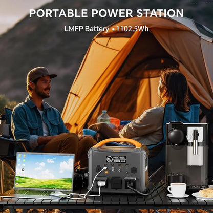 [Shipped From Within Europe]Newsmy S1210 Portable Power Station 1102.5Wh Capacity LiFePO4 Battery with 2500+ Cycles 2000W Rated Power 12 Output Ports Smart HD LCD Display LED Lighting
