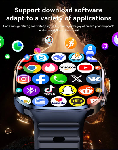 2026New 5G SIM Smart Watch 2.4" AMOLED 8+128GB GPS+NFC WIFI 1000W HD Camera IP68Waterproof Health Monitor Android Smartwatch Men