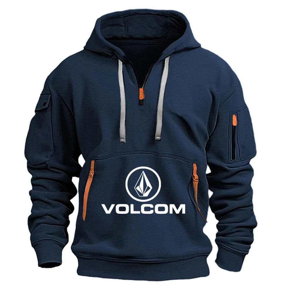 Half Zip Hoodie Herr – Streetwear Sweatshirt Vår/Höst, Lös Passform, M–5XL