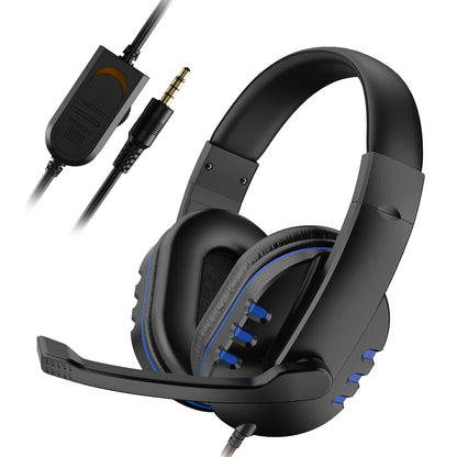 Gaming Headset 3,5mm Over-Ear – HD-mikrofon Omnidirektionell Stereo PS4 PC Smartphone 210x190x90mm Röd Blå