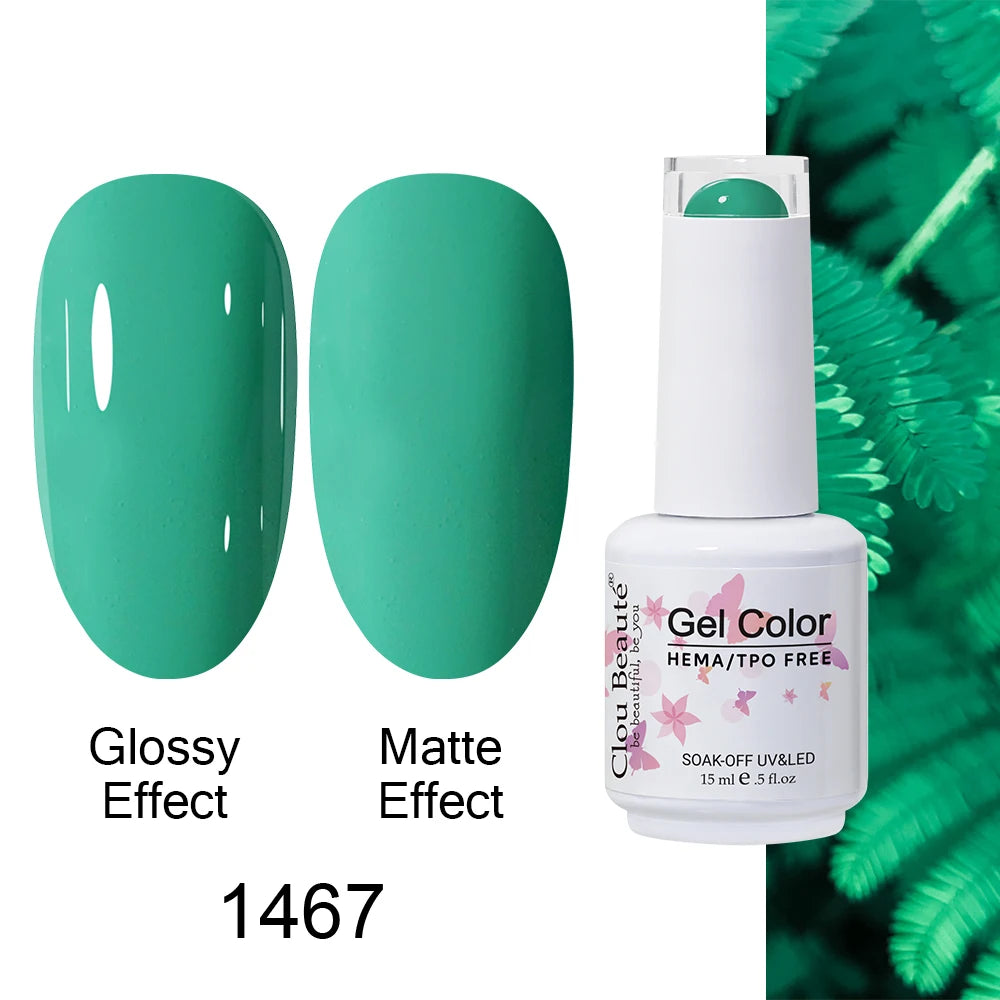 Clou Beaute Gel Nail Polish Neon Brown Royal Blue Red Green Pastal Nude Nail Art Varnishes Gel Lacquer Top Coat UV Gel Nail