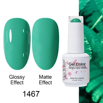 Clou Beaute Gel Nail Polish Neon Brown Royal Blue Red Green Pastal Nude Nail Art Varnishes Gel Lacquer Top Coat UV Gel Nail