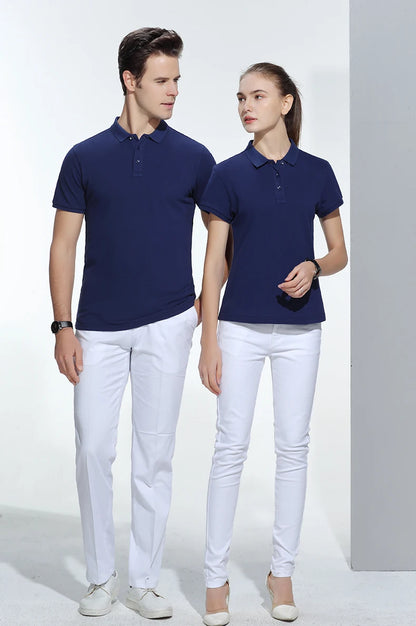 Polo-shirt med Eget Tryck eller Logotyp – 100% Bomull, Unisex S–6XL (Asian)