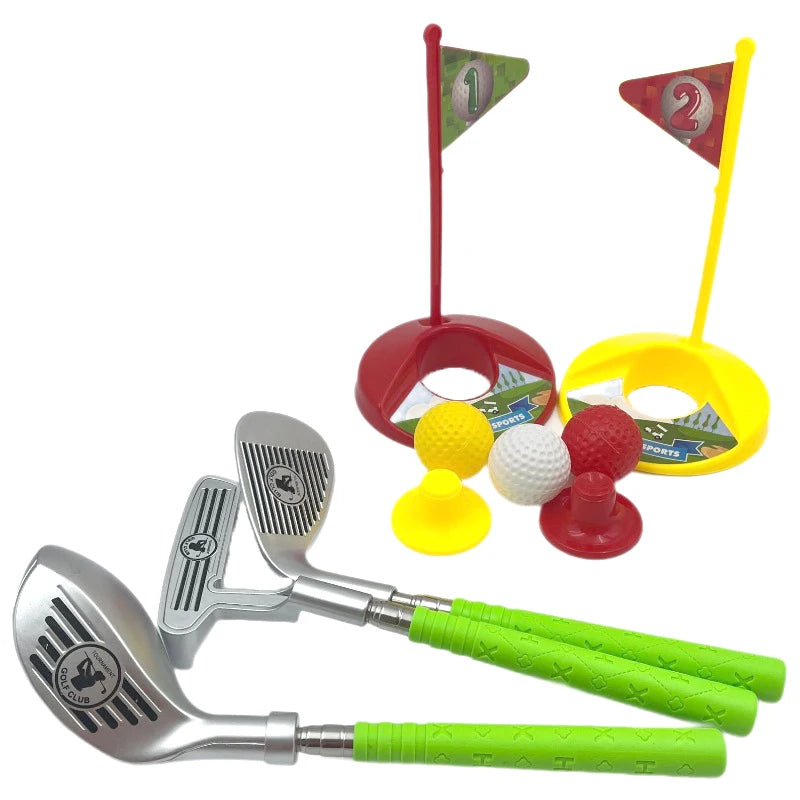 Children's Golf Club Toy Set For Kids Indoor Outdoor Sports Competition Interactive Retractable Golf Club Set New Year Gifts