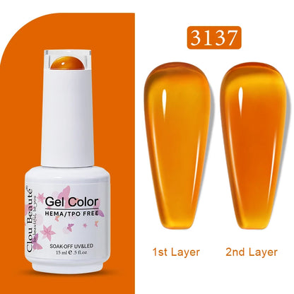Clou Beaute Transparent French Gel Polish Translucent Nude Pink Red Jelly Glass Milky White Varnish Rainbow Color Nail Art