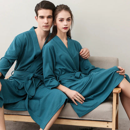 Unisex Kimono Badrock Lång – Lätt Mjuk Sommar & Höst Loungewear, 17 Färger M–3XL