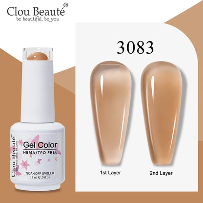 Clou Beaute Semi-transparent Jelly Color UV Gel Manicure Gel Nail Nail Supplies For Professionals Semi-permanent Varnish 15ml