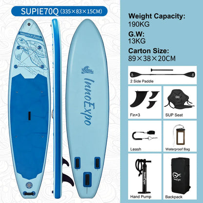 Uppblåsbar SUP-bräda från InnoExpo med halkfri yta – 320–350 cm