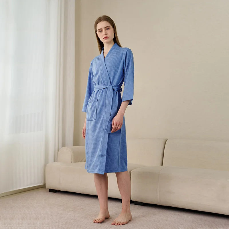Unisex Kimono Badrock Lång – Lätt Mjuk Sommar & Höst Loungewear, 17 Färger M–3XL