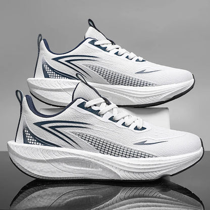 Lightweight Men's Running Sneakers Carbon Board Speciality Marathon Men Sports Breathable Walking Athletic Nonskid Sneakers Man