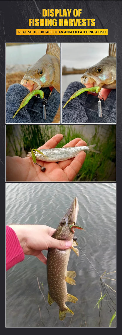 2019 new Supercontinent Needle-tailed straight worm now hot 100mm/10pcs Double Color Silicone Bait