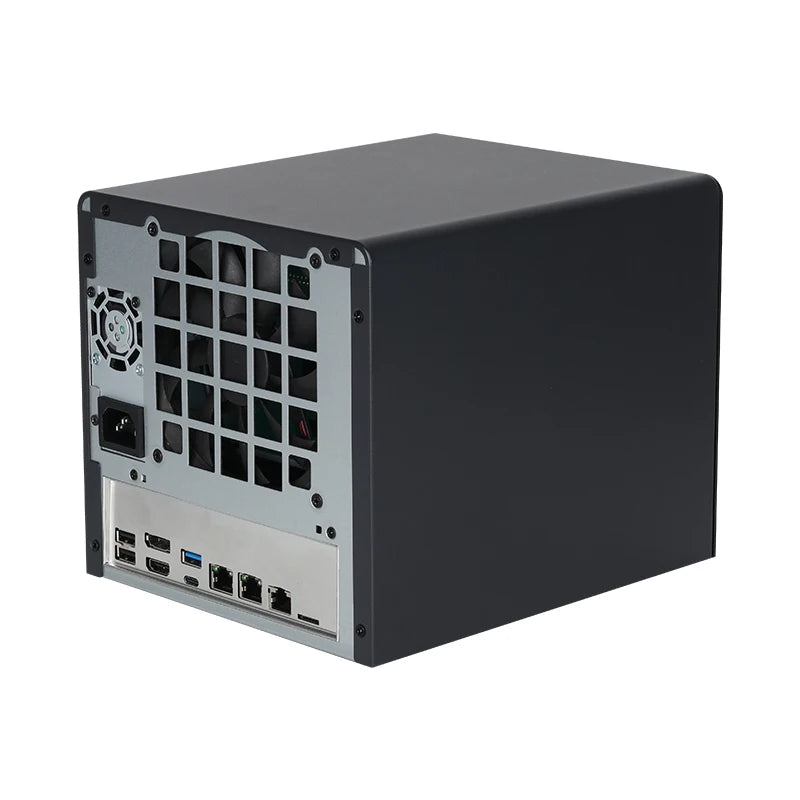 XCY X108 NAS Mini PC 4-fack 2,5"/3,5" SATA – Intel N150 / Celeron N2940, Windows 10/11 Linux NAS, DDR5/DDR3L