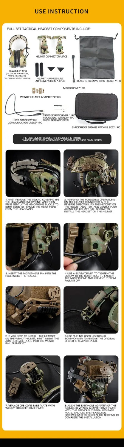 HD-17 GEN 6 Tactical Headset Sound Pickup&Noise Reduction Sports Shooting Earmuff Sports Shooting Impact Anti-Noise Headset