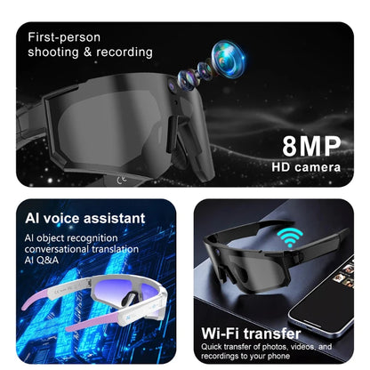 Mijia Smart Al Glasses For Cycling Recording Ai Translator Voice Assistant Wireless Remote Calling Video&photo Sports Sunglasses