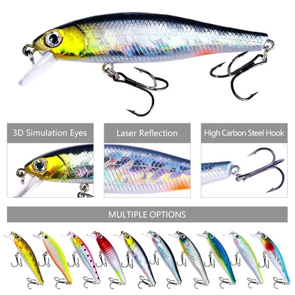 Minnow Crank Wobbler Jerkbait Fishing Lure 8.8Cm 9G Isca Artificial Carkbait Swimbait Tackle for Bass Pike Carp