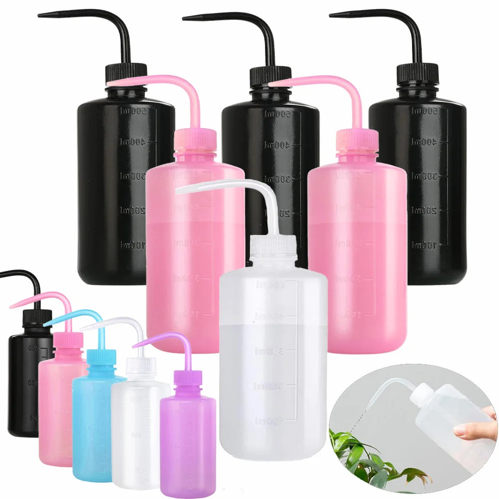 500/250ml Tattoo Wash Bottle 5 Colors Rinse Spray Bottle Economical Plastic Squeeze Clean Bottles for Medical Labs Tattoo Supply