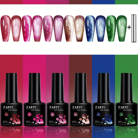 TARTU 6-pack 8 ml Cat Eye Gel Nail Polish Set