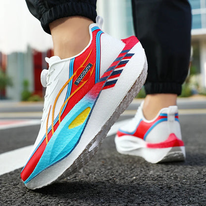 Professionella löparskor med kolfiber – Lätta, halkfria, marathon & fitness, storlek 32–45, 5 färger