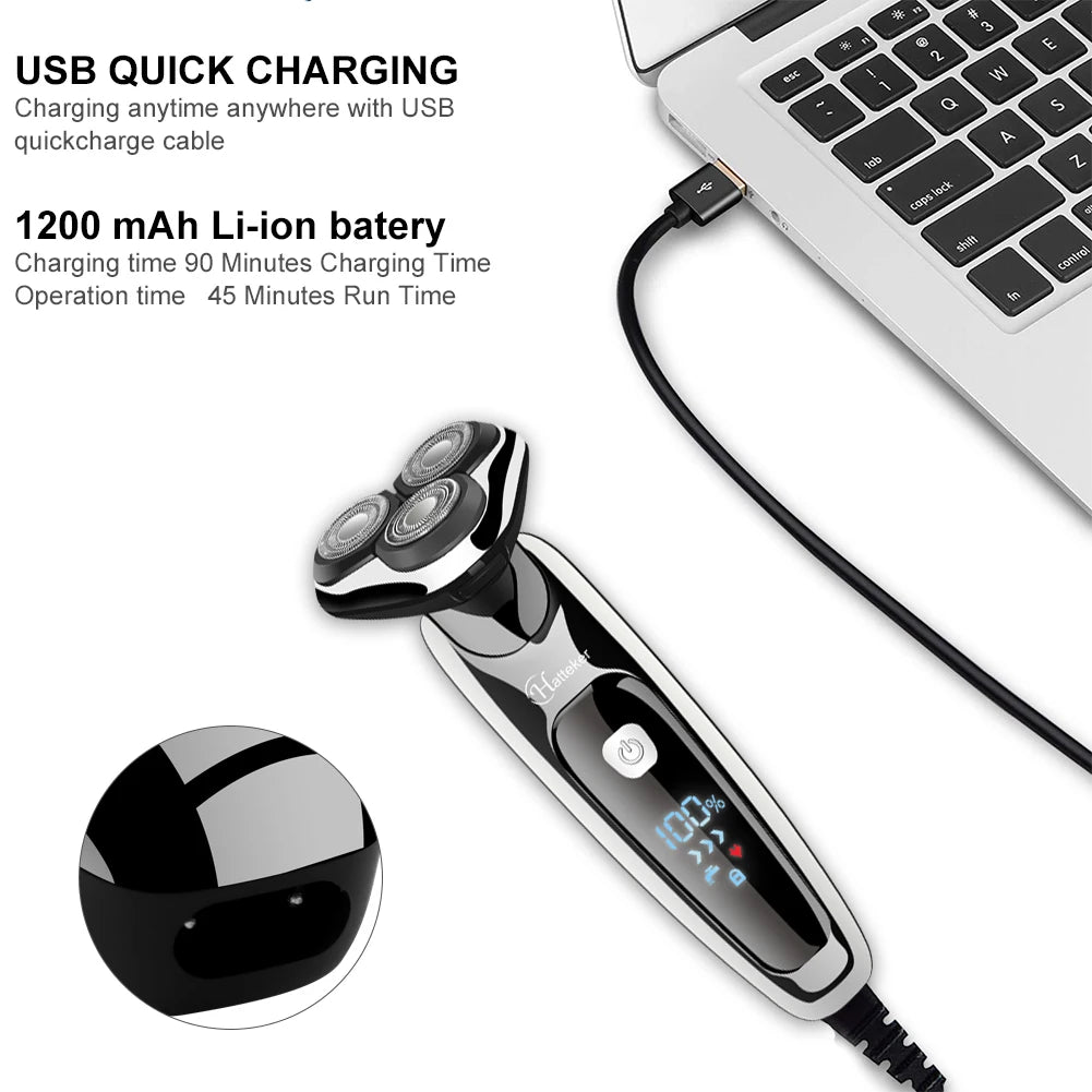 Hatteker 3-i-1 rakapparat med trimmertillbehör och USB-C