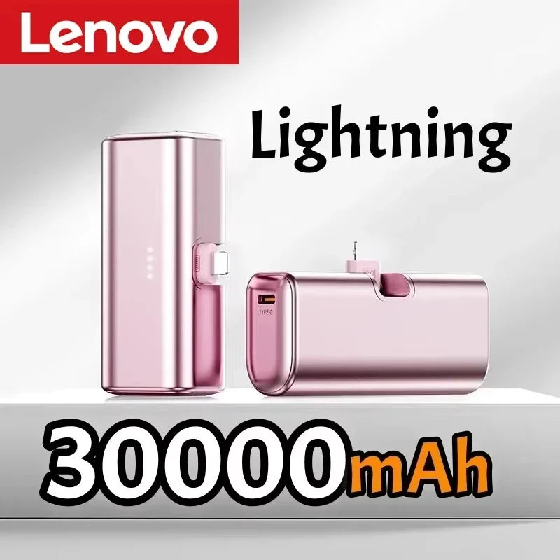 Lenovo 500000mAh Mini Power Bank 225W Fast Charging USB C Portable Charger for iPhone 16 15 Android Phones and Travel Use