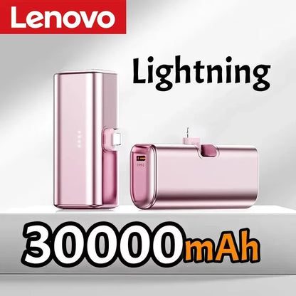 Lenovo 500000mAh Mini Power Bank 225W Fast Charging USB C Portable Charger for iPhone 16 15 Android Phones and Travel Use