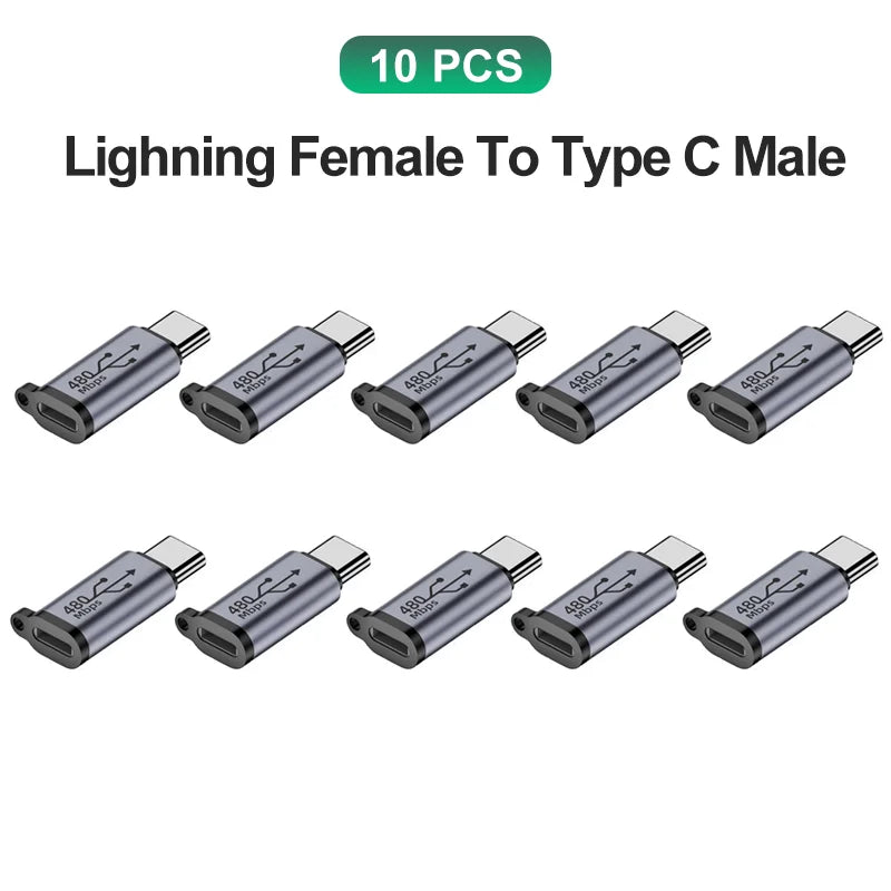 USB C To Lighning Adapter USB C Cable To IOS Fast Charging Connector Lighning Male to Type C Female Converter For iPhone