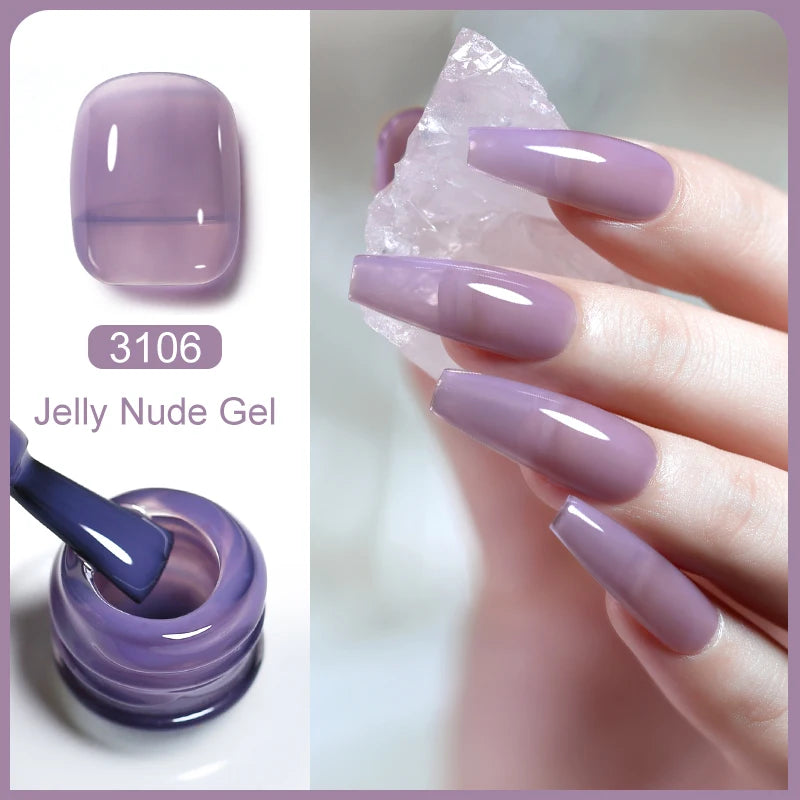 Clou Beaute Transparent French Gel Polish Translucent Nude Pink Red Jelly Glass Milky White Varnish Rainbow Color Nail Art