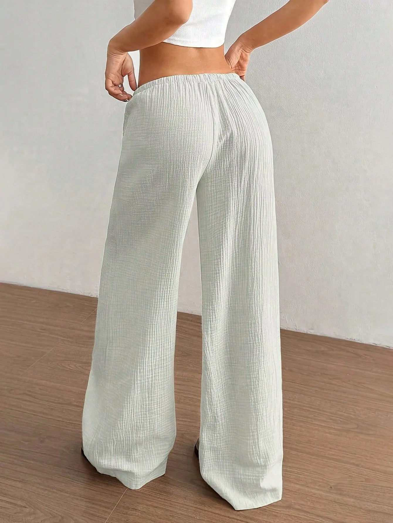 Dam Vida Byxor Hög Midja – Elegant Casual Enfargad Snördetalj Fickor Vår/Höst, 4 Färger S–XXL