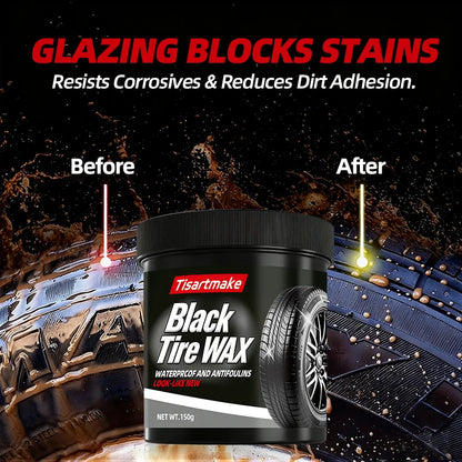 150g Tire Shine & Retread Wax - Durable Anti-Aging Gloss Enhancer for Car Tires, Blackening Care Agent