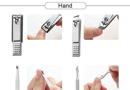 26 Pcs Manicure Set Stainless Steel Nail Clippers Cuticle Nipper Pedicure Care Tool Dead Skin Scissor Cleaning Grooming Ki