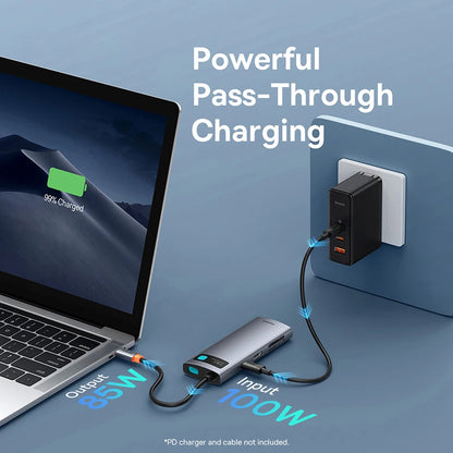 Baseus 7-in-1 Gen 2 USB C HUB 4K@60Hz HDMI 3* USB 3.0 PD 100W Type C Port SD/TF Card Reader for Macbook iPad M2 M1 Steam Deck