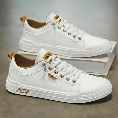Herr lädersneakers stor storlek – Halkfri, mjuk sula, alla årstider, storlek 39–44, 3 färger