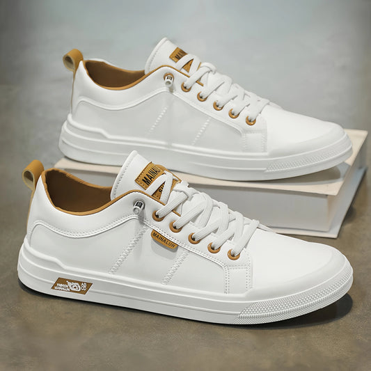 Herr lädersneakers stor storlek – Halkfri, mjuk sula, alla årstider, storlek 39–44, 3 färger
