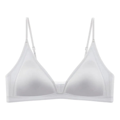 Thin Satin Wireless Deep V Bra Shockproof Anti-sagging Push Up Underwear Gathered Breasts Lingerie Seamless Bras Summer Spring