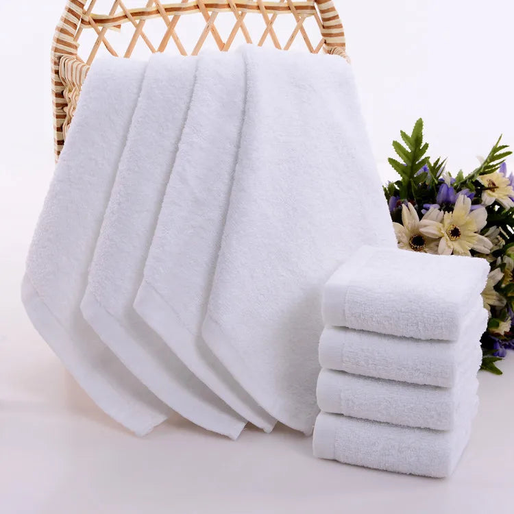 5pcs Small square towel pure cotton kindergarten white square towel foot therapy Hotel Hotel napkin small towel towels bathroom