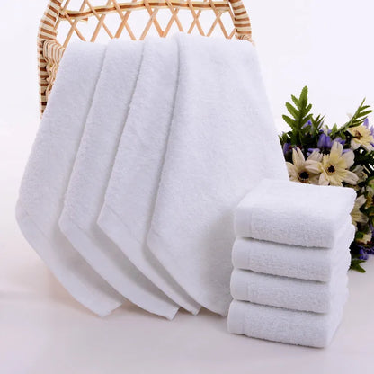 5pcs Small square towel pure cotton kindergarten white square towel foot therapy Hotel Hotel napkin small towel towels bathroom