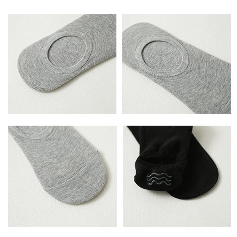 5 Pairs Women's Socks Soft Cotton Breathable Ankle Short Socks Spring Summer Solid Color White Black Anti-slip Boat Sock For Men
