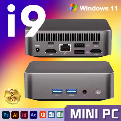 2026 Intel I9 10980HK N150 Mini PC Portable Gaming 16/32GB RAM WIFI6 BT5.2 4K 1/2TB SSD 1000Mbps Mini Gamer Computer PC