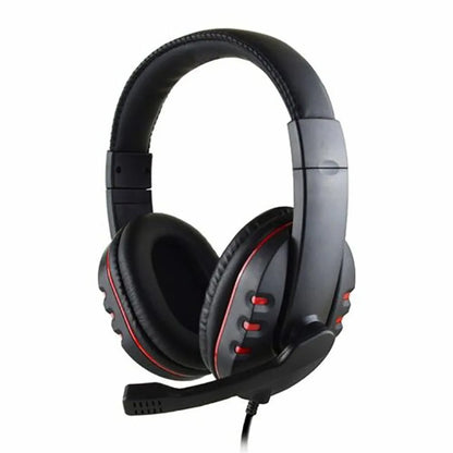 DIXSG Gaming Headset 3,5mm – Over-Ear Aktiv Brusreducering HD-mikrofon PS4 PC Smartphone Blå Röd