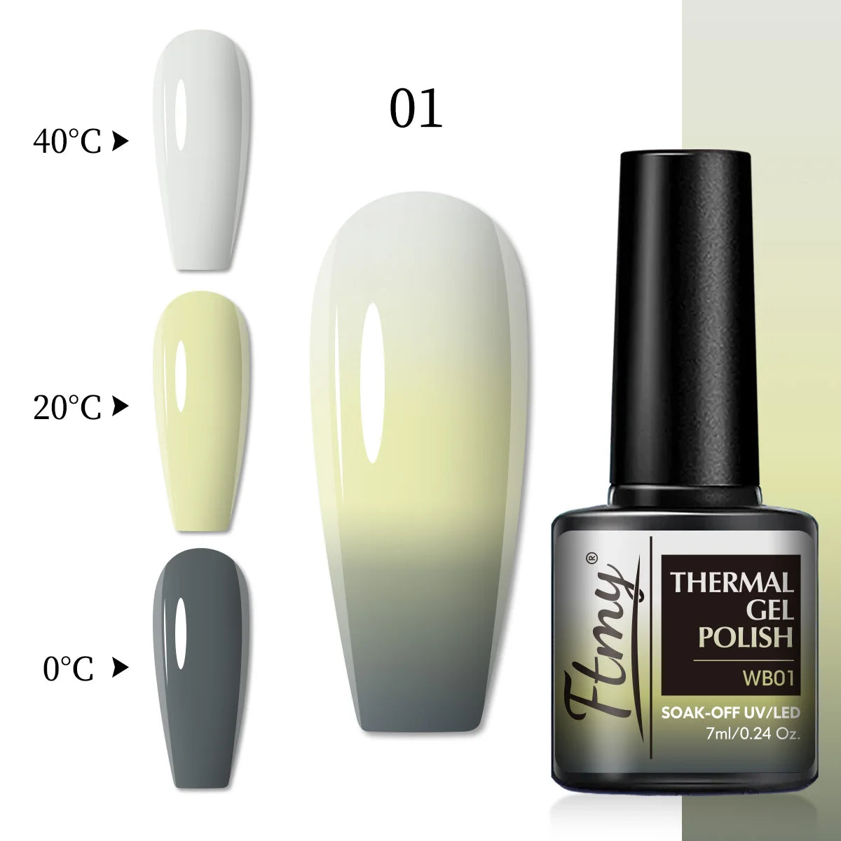 Color Changing Gel Nail Polish, Temperature-Sensitive, 7ml, Lead-Free, No Fragrance, Nail Art Manicure Gel Polish For Salon Use
