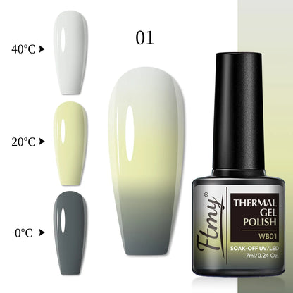 Color Changing Gel Nail Polish, Temperature-Sensitive, 7ml, Lead-Free, No Fragrance, Nail Art Manicure Gel Polish For Salon Use