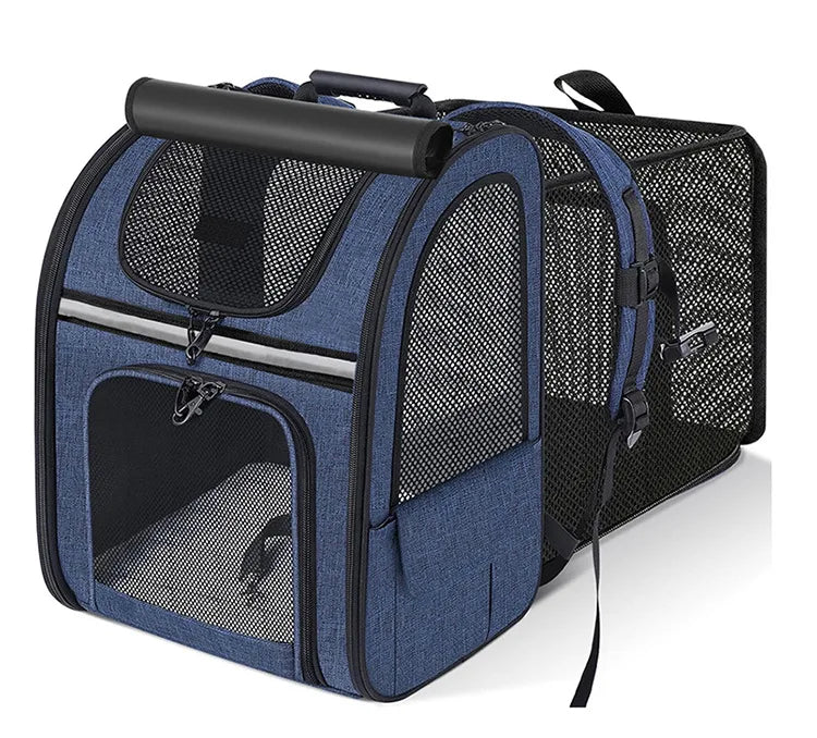 Cat Carrier Backpacks Expandable Cat Backpack with Shade Cover, Breathable Mesh Pet Carrier Backpack Bag for Travel Hiking Campi
