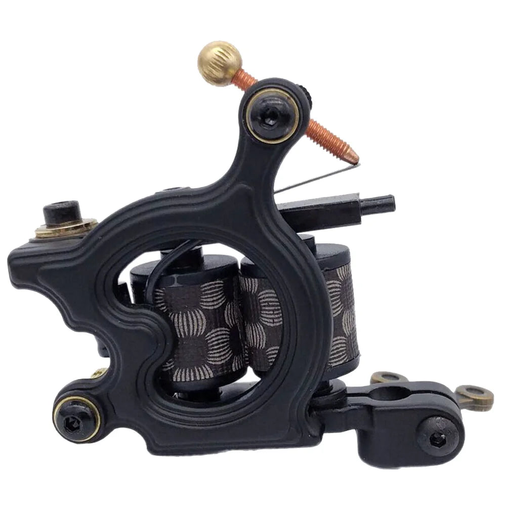 Professional Tattoo Coil Machine Tattoo Liner and Shader 10 Wraps Coils Iron Handmade Coil Tattoo Machine Gun for Tattoo Needle