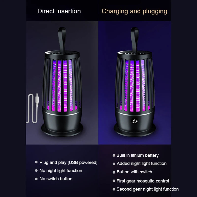 Mosquito Killer Lamp Two-in-one Ultraviolet Mosquito Trap Electric Insect Catcher USB Quiet Night Light Outdoor Mosquito Killer
