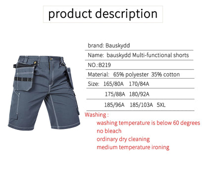 Men's durable multi-pocket work pants cargo work shorts workwear for Men