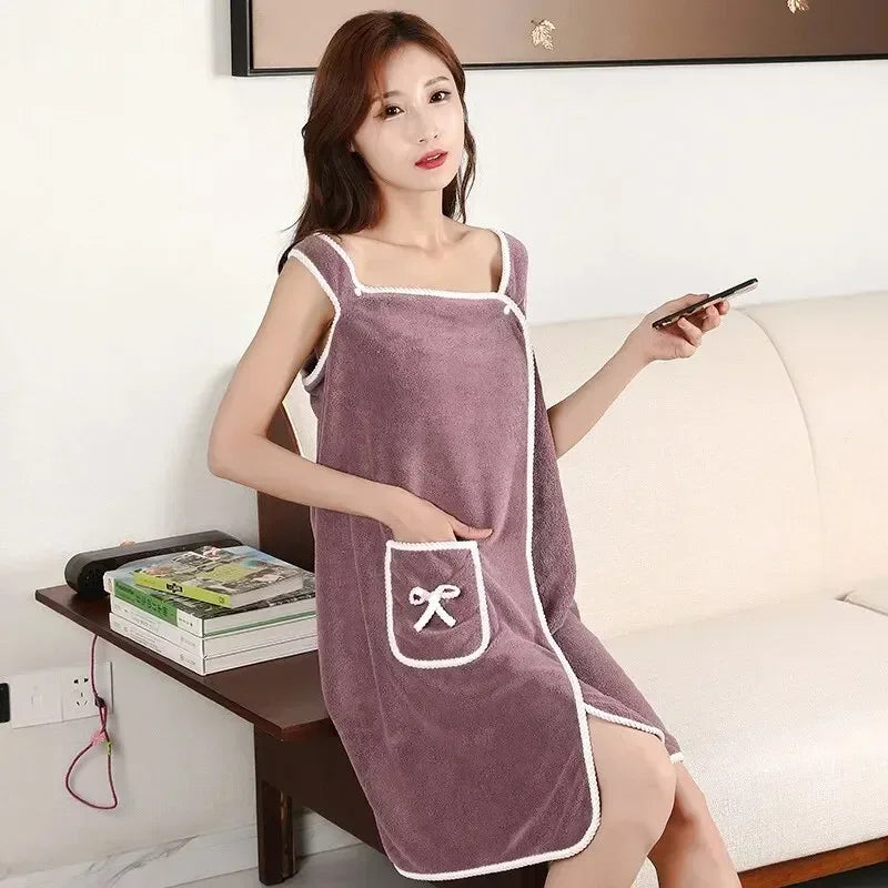 Womens Bath Towels Girls Wearable 135*80Cm Fast Drying Bathing Beach Spa Bathrobes Wash Clothing, Shower Bath And Gym Towel
