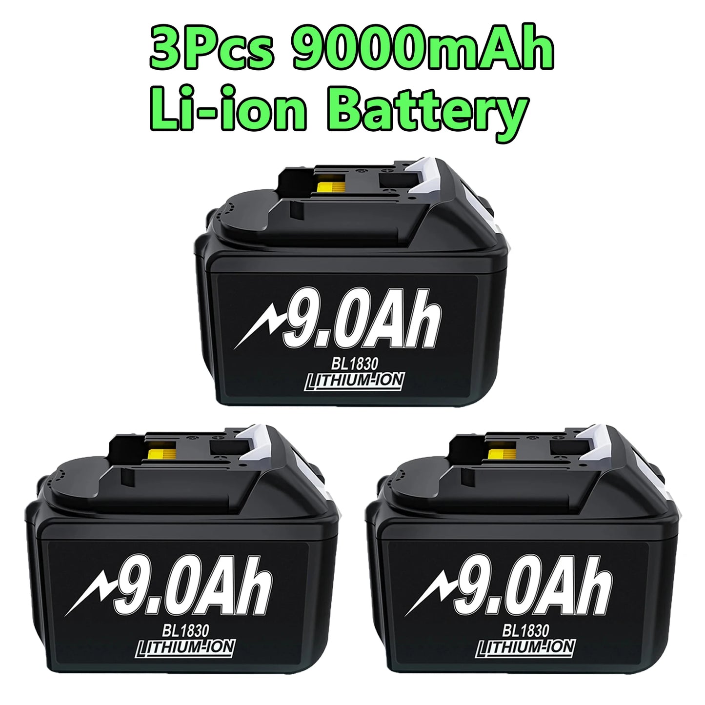 For Makita BL1830 Battery Rechargeable 6000mAh/9000mAh BL1840 BL1850 BL1860 18V Replacement With Single 4A/Dual 6A Charger